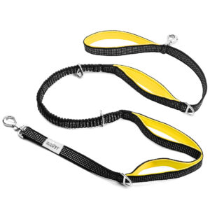 This neon yellow dog leash is the ultimate no-pull dog leash with a hands-free leash option.