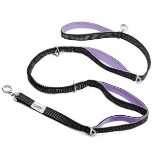 This purple dog leash is the ultimate no-pull dog leash with a hands-free leash option.