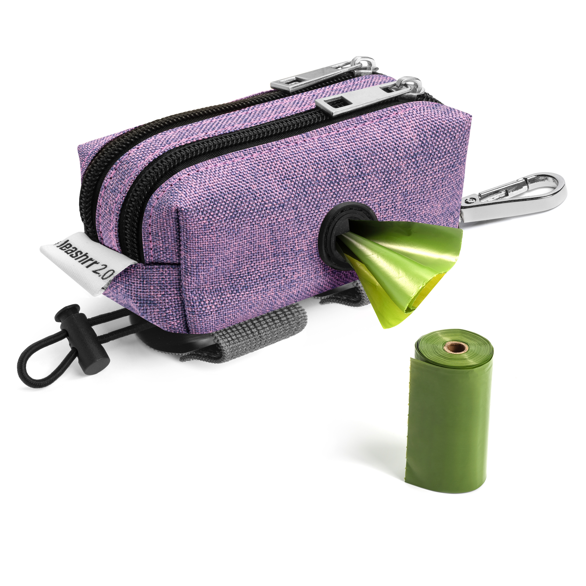 purple poop bag holder and treat pouch