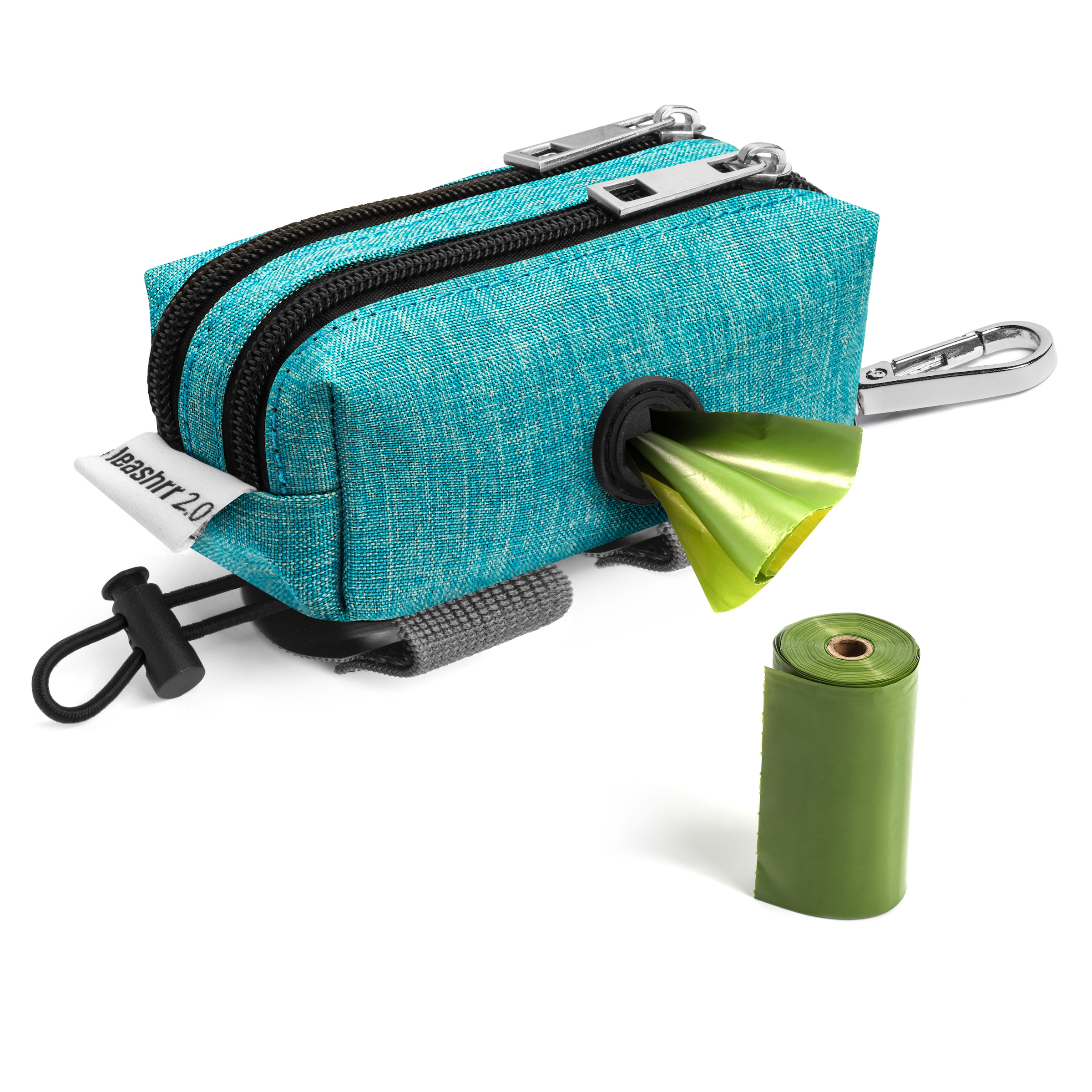 Teal Poop Bag Holder and Treat Pouch