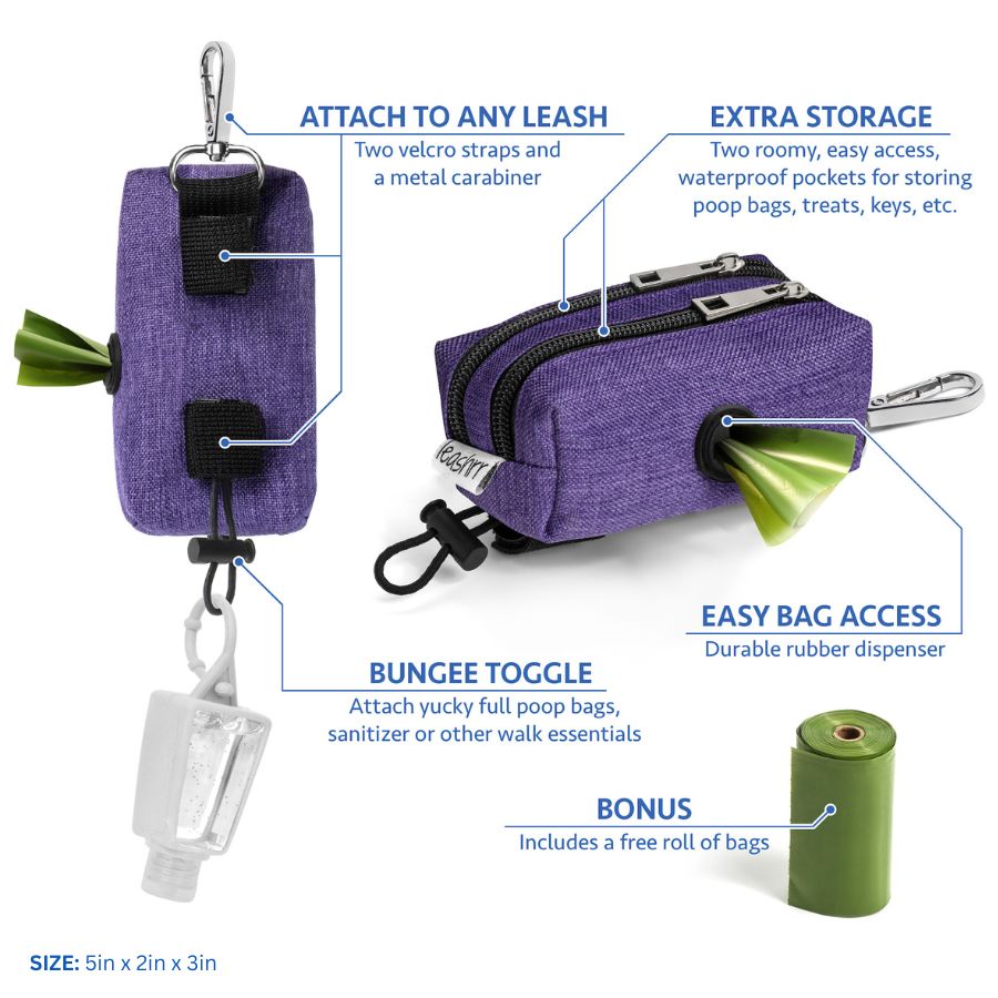 Leashrr 2.0 dual-use poop bag holder and treat pouch